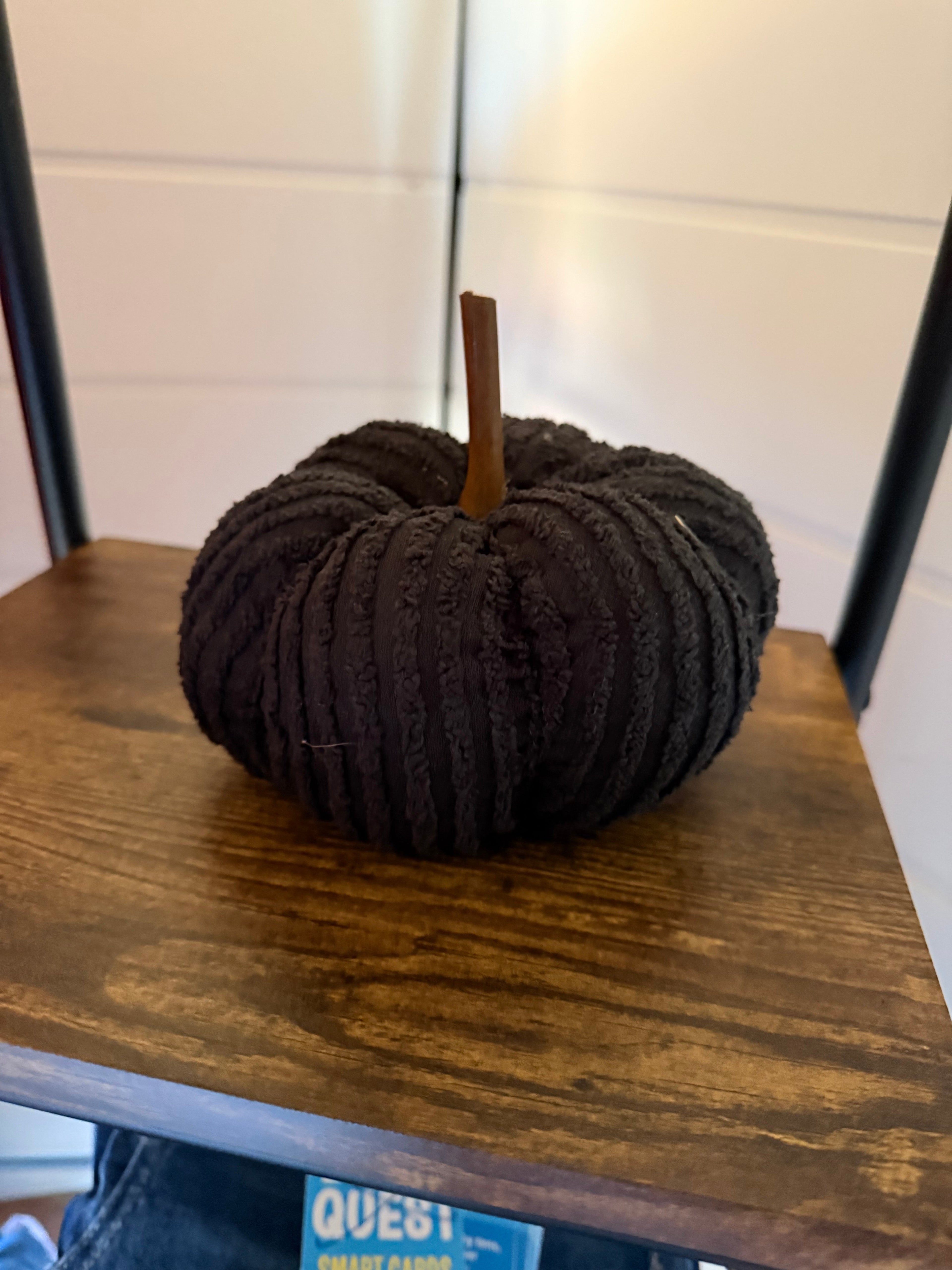 Black Chenille Stuffed Pumpkin Thread & Co. Boutique, LLC