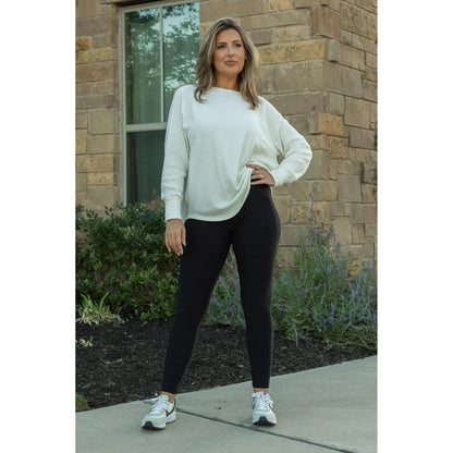 The Lilla - Black FLEECE Full length Leggings Thread & Co. Boutique, LLC