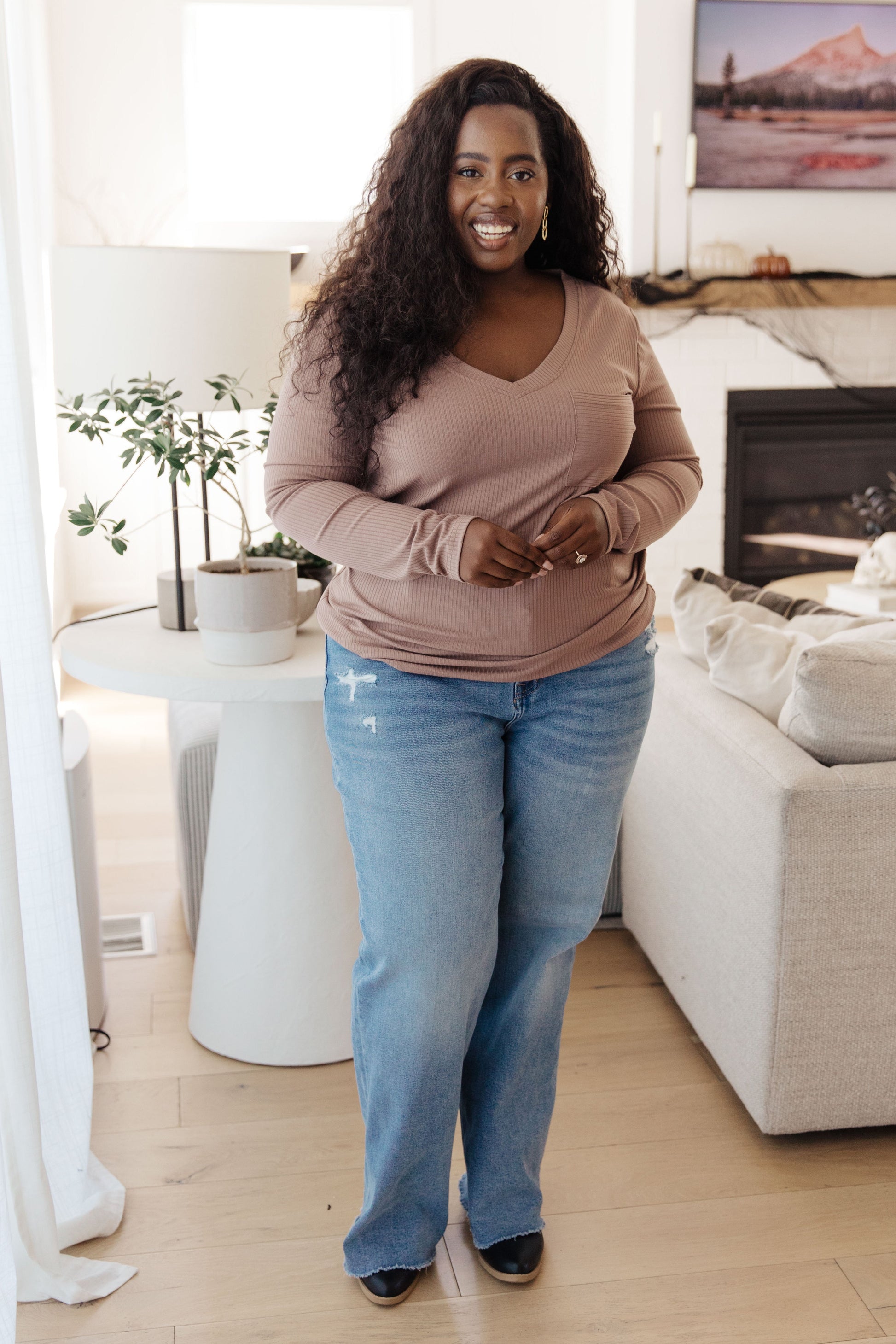 Indeed You Do Long Sleeve V-Neck Top Thread & Co. Boutique, LLC