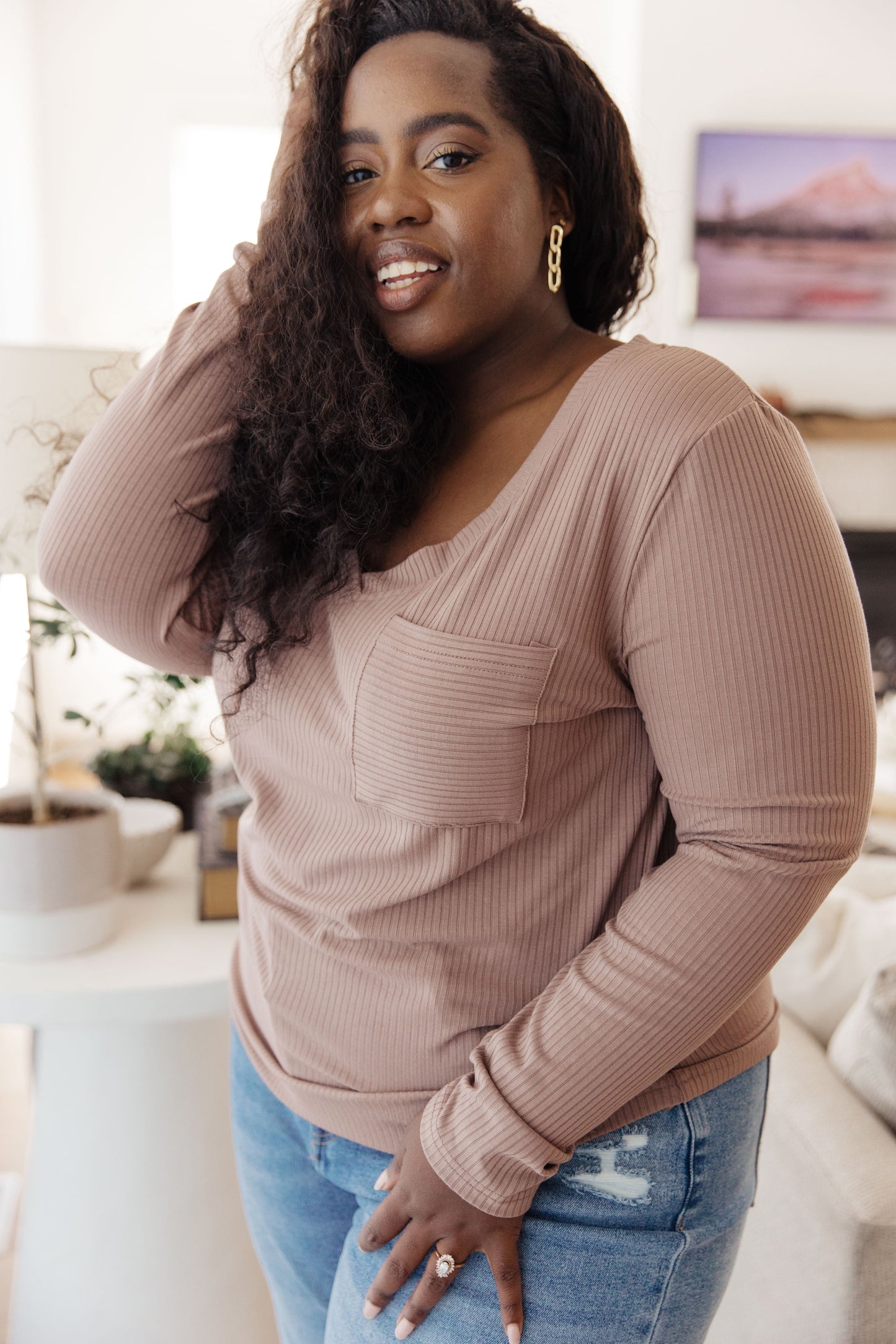 Indeed You Do Long Sleeve V-Neck Top Thread & Co. Boutique, LLC