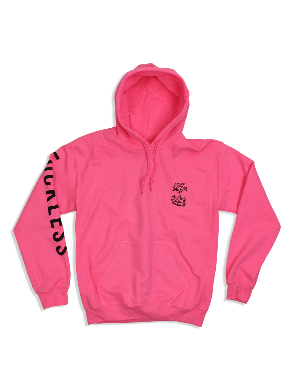 Bad Girl Neon Pink Hoodie Luckless Outfitters