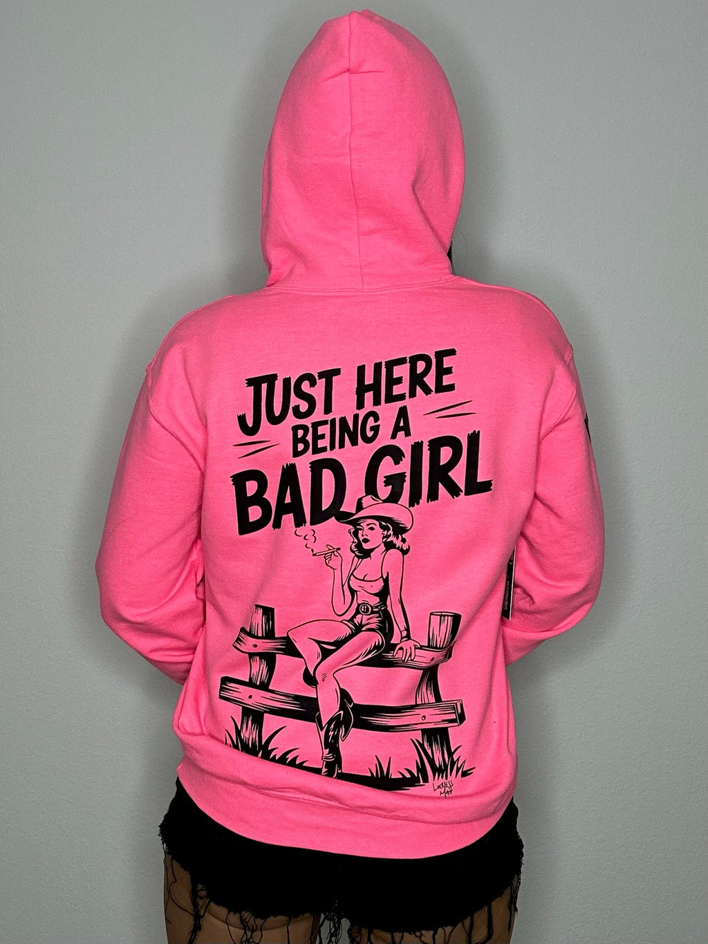Bad Girl Neon Pink Hoodie Luckless Outfitters