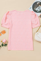 Scarlet Flower Textured Short Sleeve Top Thread & Co. Boutique, LLC