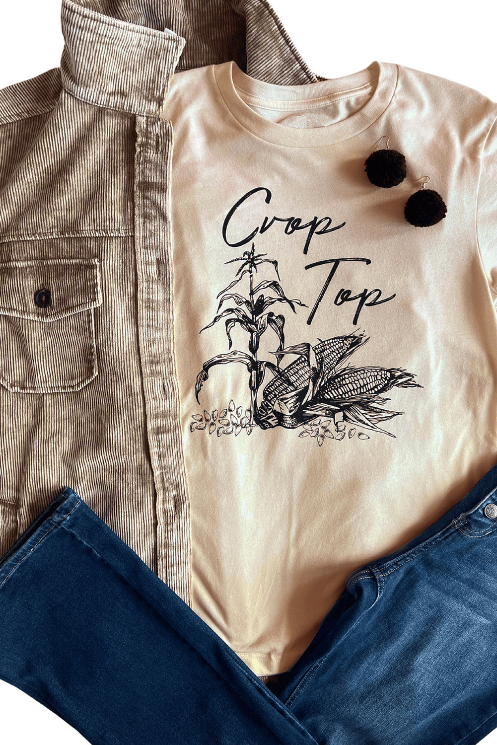Crop Top Graphic T-Shirt Wild Cactus Boutique