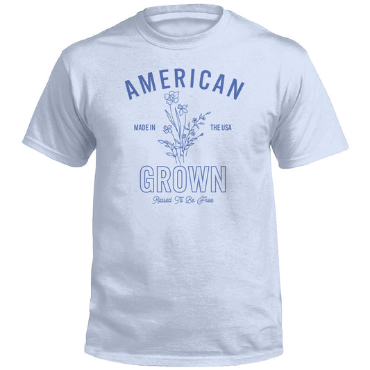 American Grown Raised To Be Free (Front) Shield Republic