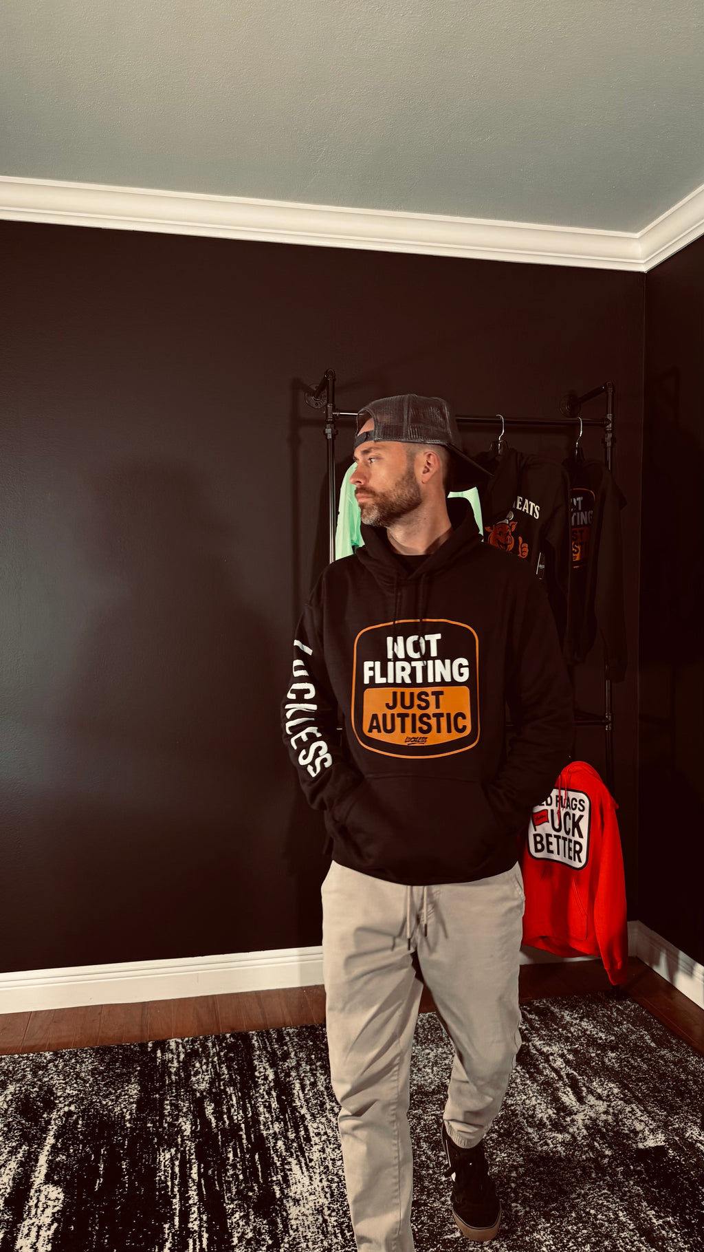 Not Flirting Just Autistic Hoodie Luckless Outfitters