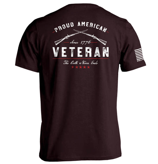 Proud American Veteran The Oath Never Ends Shield Republic