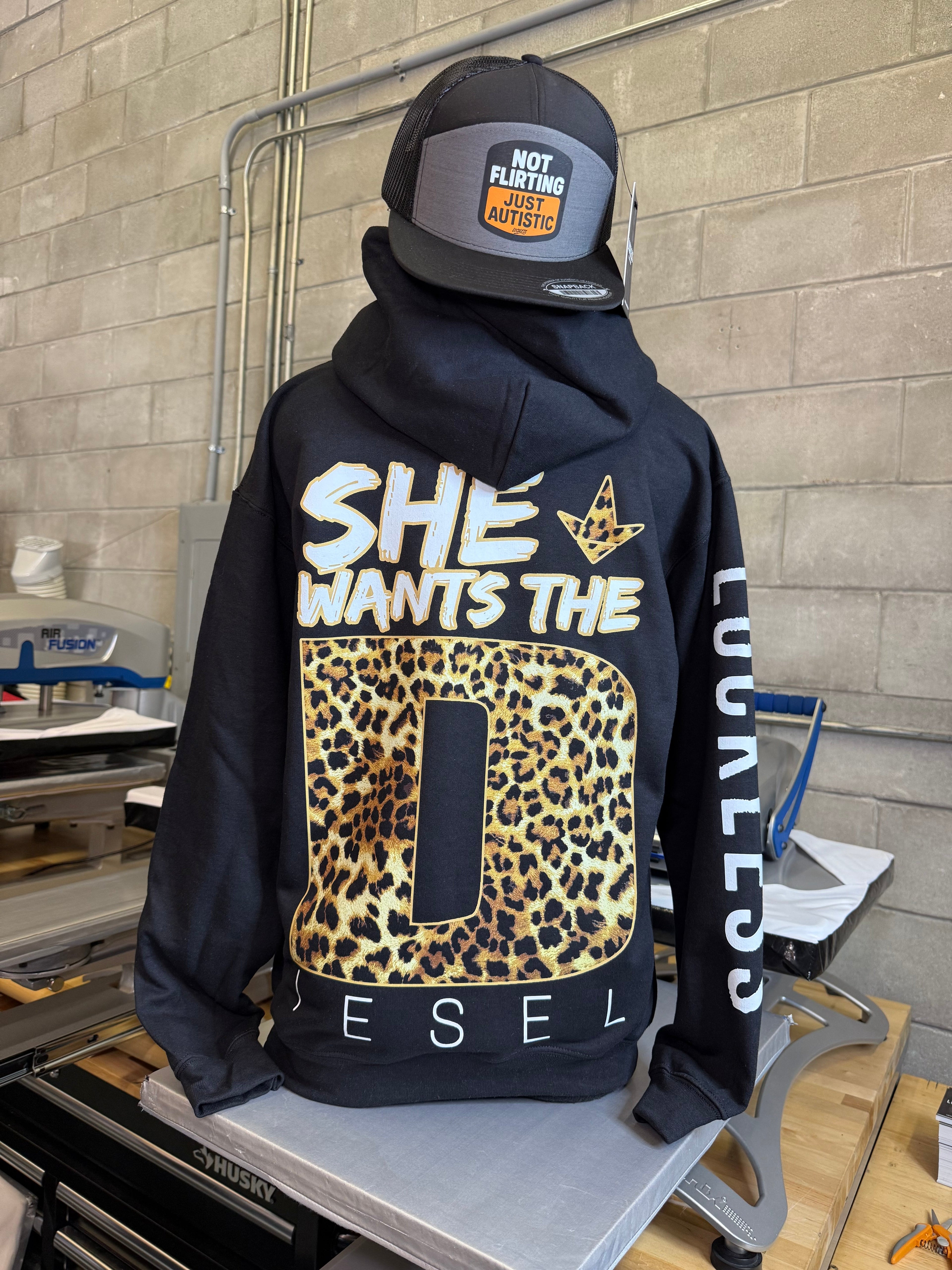 She Wants The Diesel Hoodie Leopard Edition Luckless Outfitters