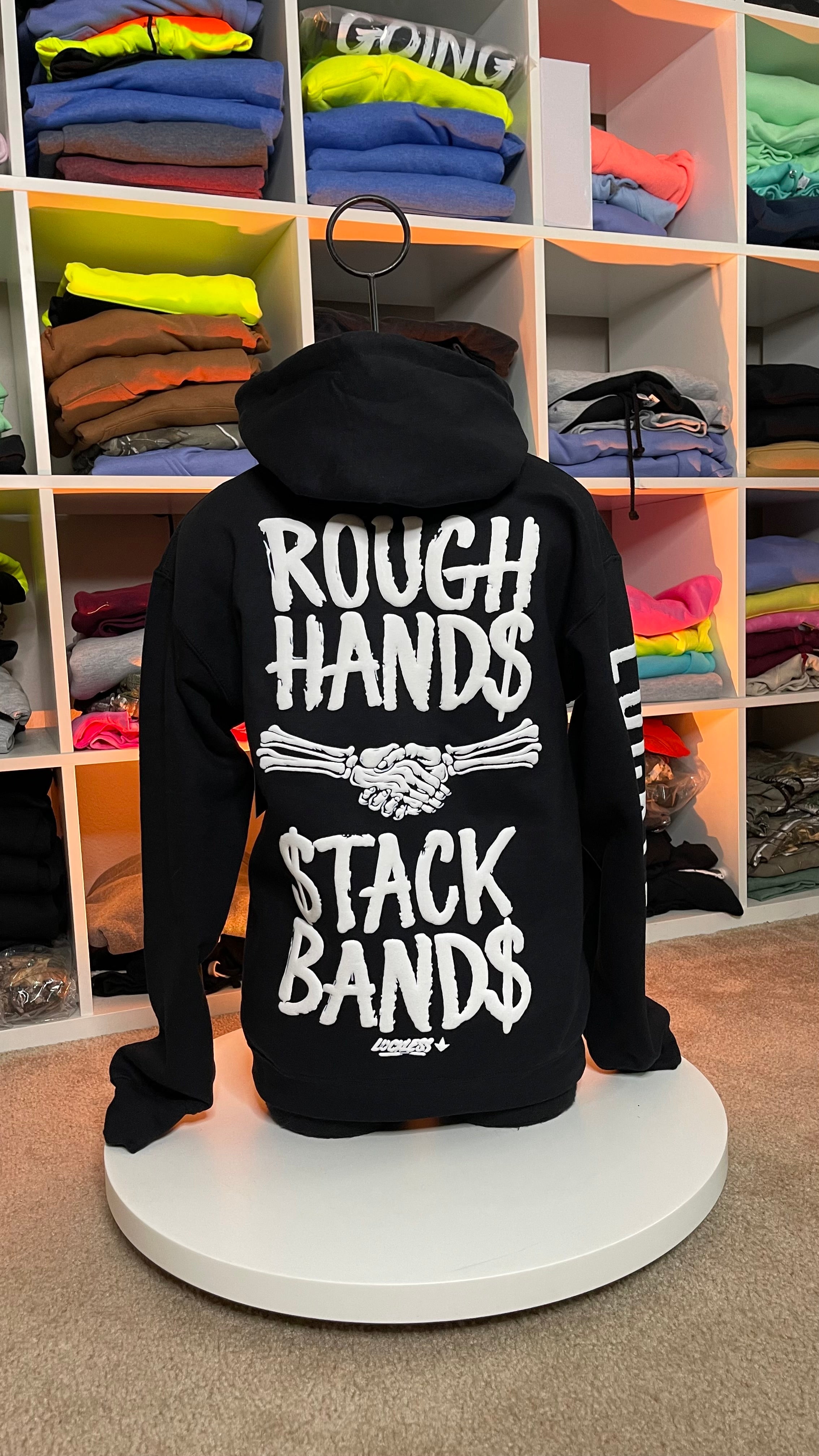 Rough Hands Stack Bands Hoodie Luckless Outfitters