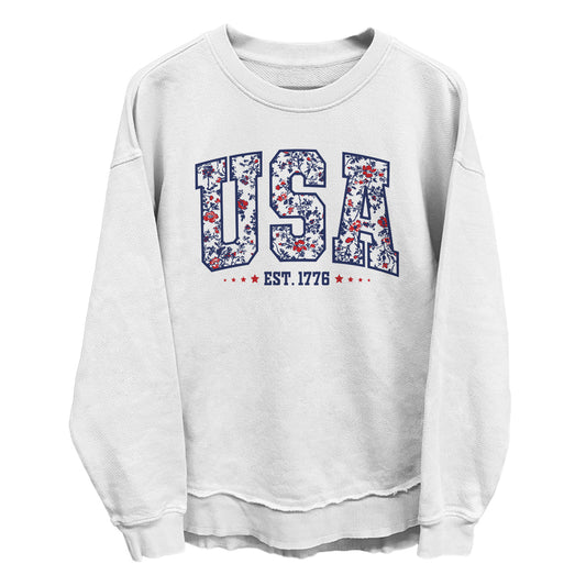USA Floral Est 1776 (Front) Shield Republic