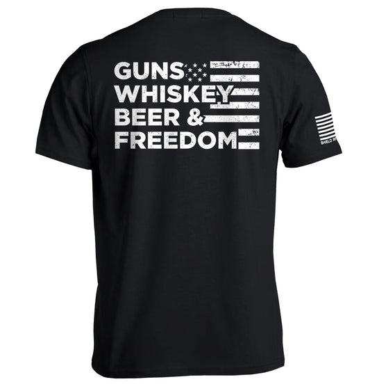 Guns Whiskey Beer and Freedom Shield Republic