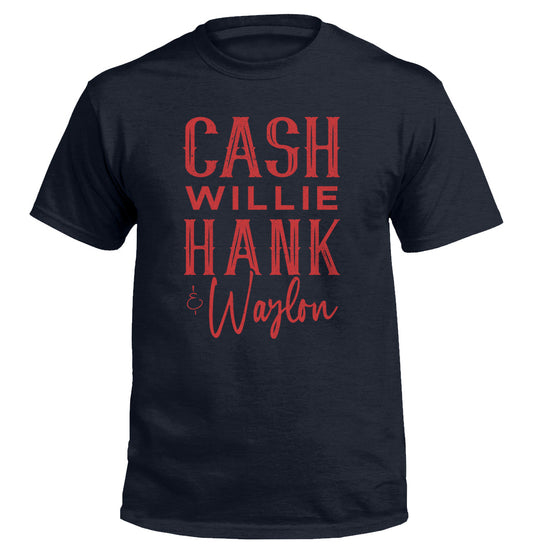 Cash Willie Hank & Waylon Shield Republic