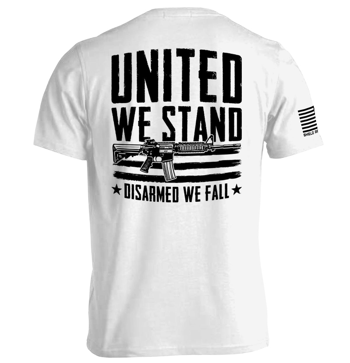 United We Stand Disarmed We Fall Shield Republic