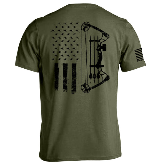 Compound Bow USA Flag Shield Republic