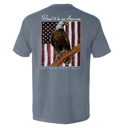 Proud to be an American Bald Eagle Shield Republic