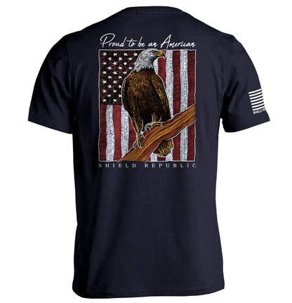 Proud to be an American Bald Eagle Shield Republic