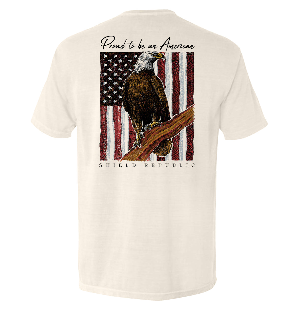 Proud to be an American Bald Eagle Shield Republic