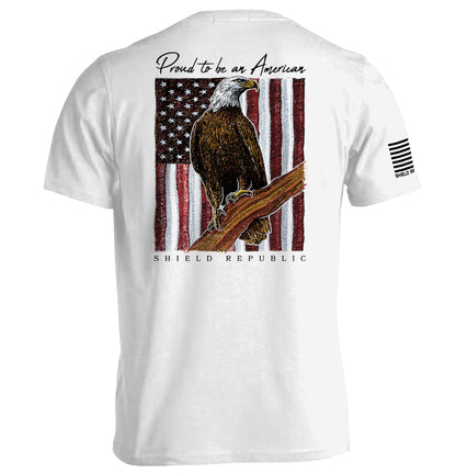Proud to be an American Bald Eagle Shield Republic