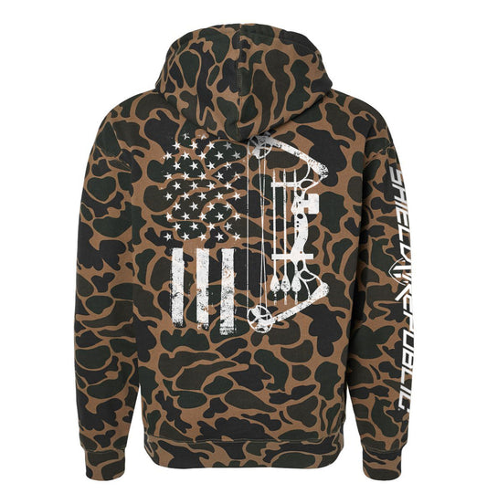 Compound Bow USA Flag Shield Republic