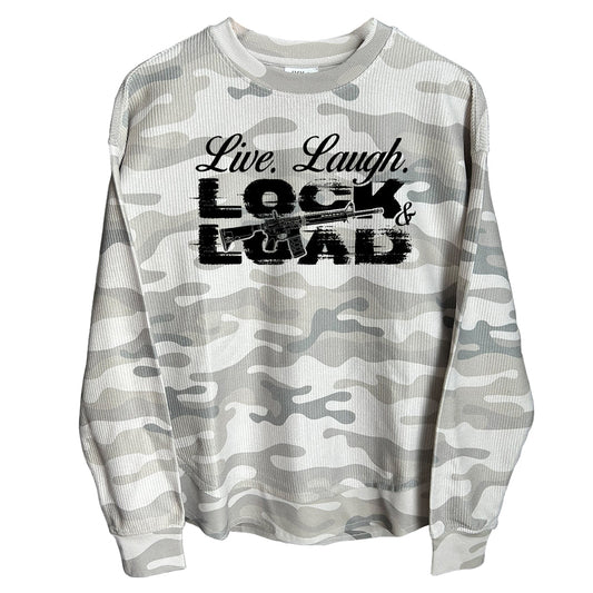 Live Laugh Lock and Load (Front) Corded Poncho Shield Republic