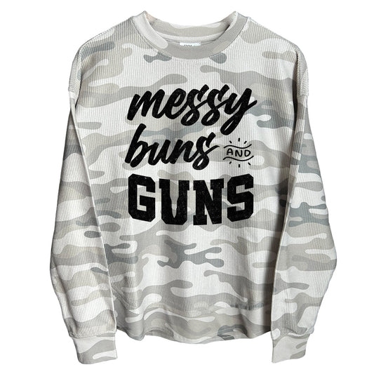 Messy Buns and Guns (Front) Corded Poncho Shield Republic