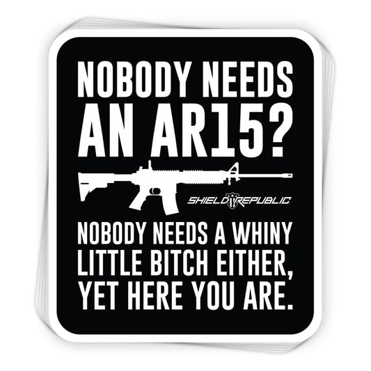 Nobody Needs An AR15 Decal Shield Republic