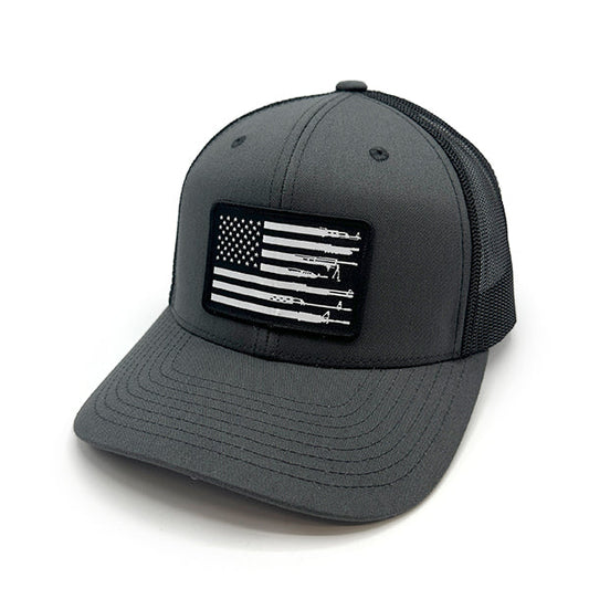 Firearm Flag Woven Patch Hat Shield Republic