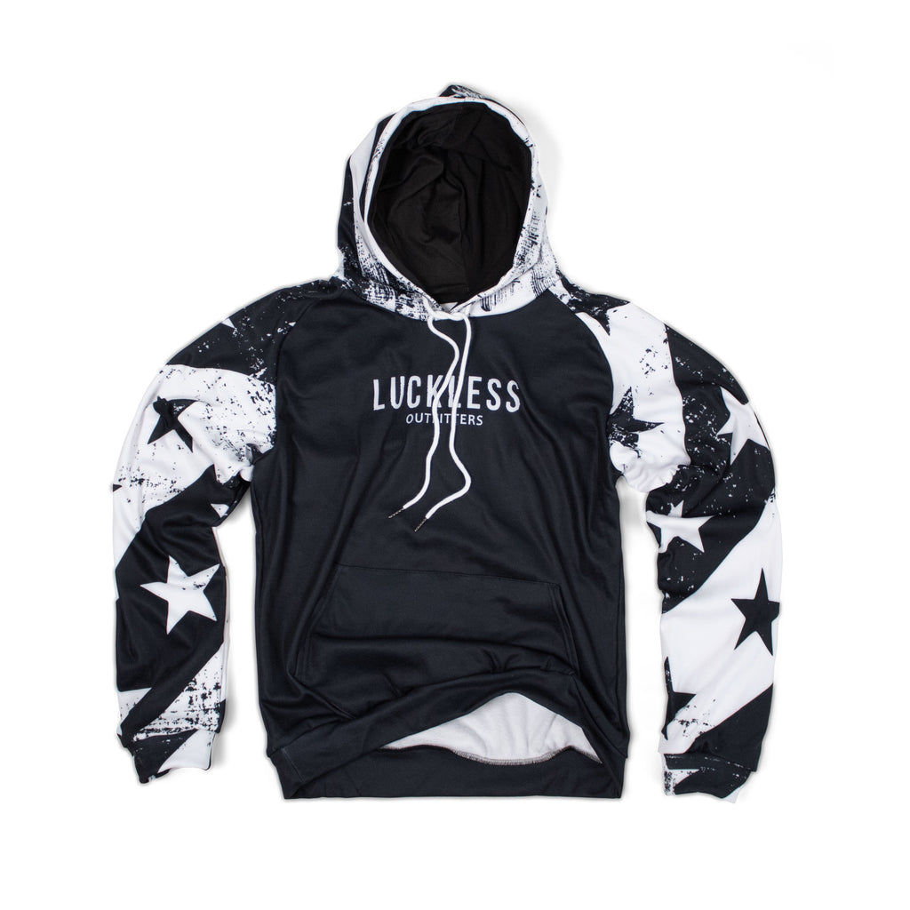 Stars & Bars Heavy Fleece Raglan Hoodie Luckless Outfitters