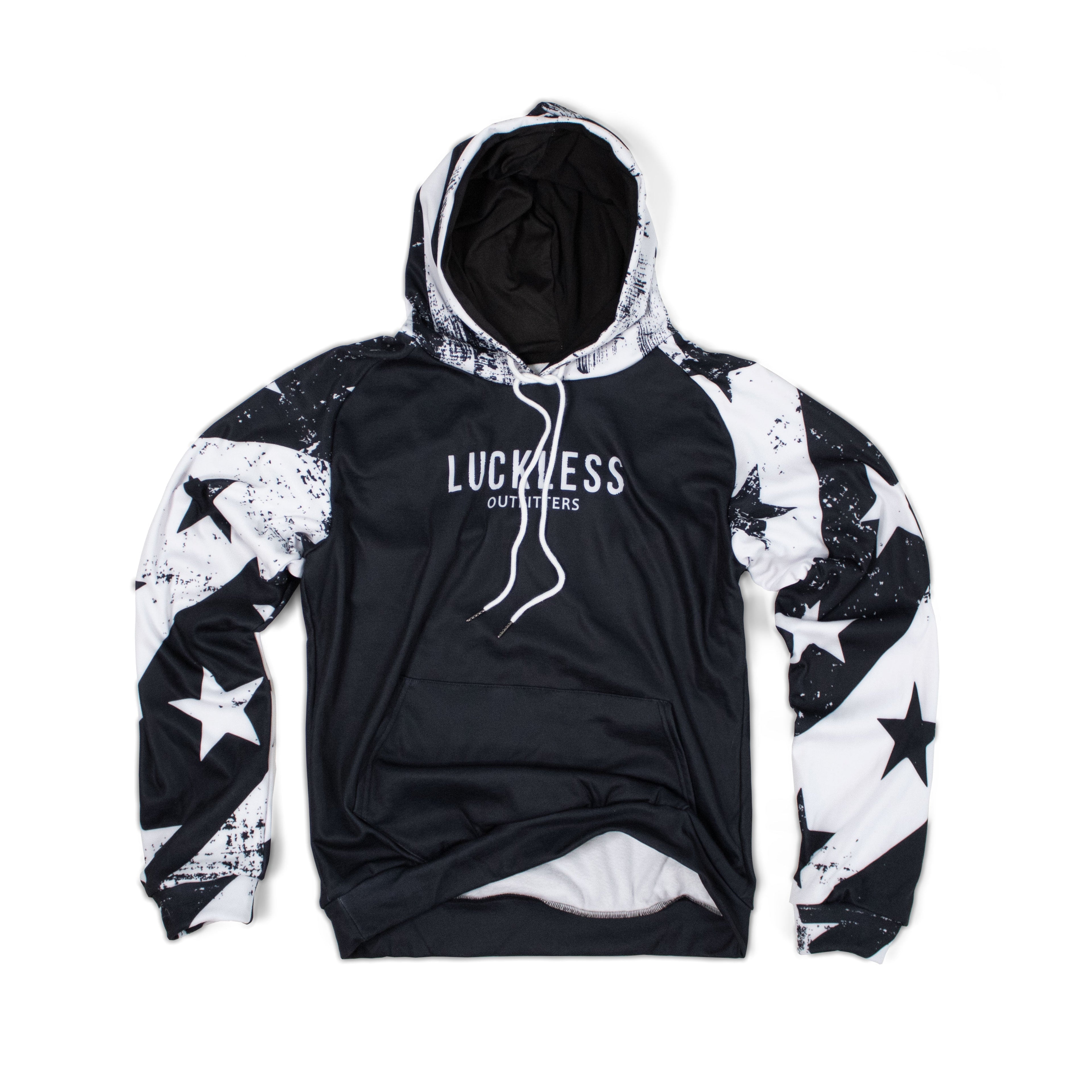 Stars & Bars Heavy Fleece Raglan Hoodie Luckless Outfitters