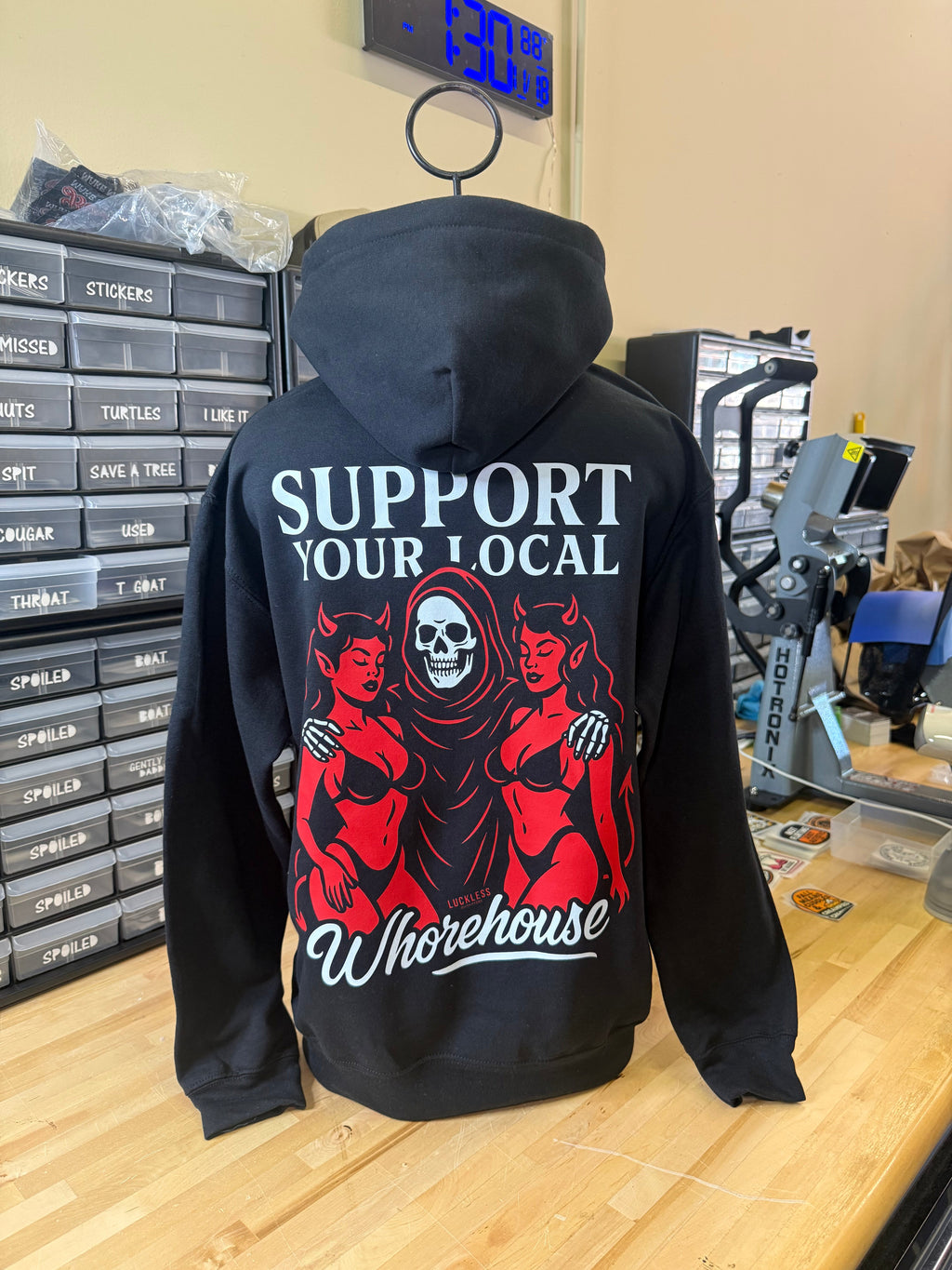Support Your Local Whorehouse Hoodie Luckless Outfitters
