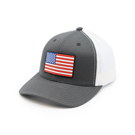 USA Flag PVC Patch Hat Shield Republic
