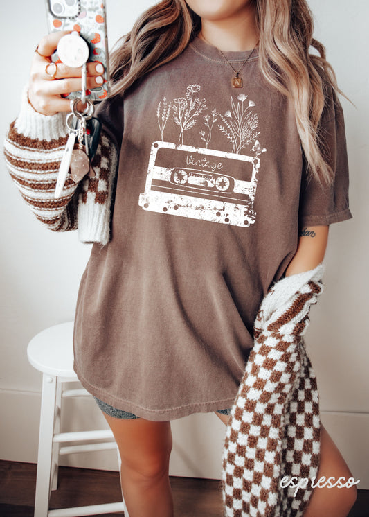 PRE-ORDER: Floral Vintage Tape Tee *10 Colors (S-3X) Chloe Vs Tank The Boutique