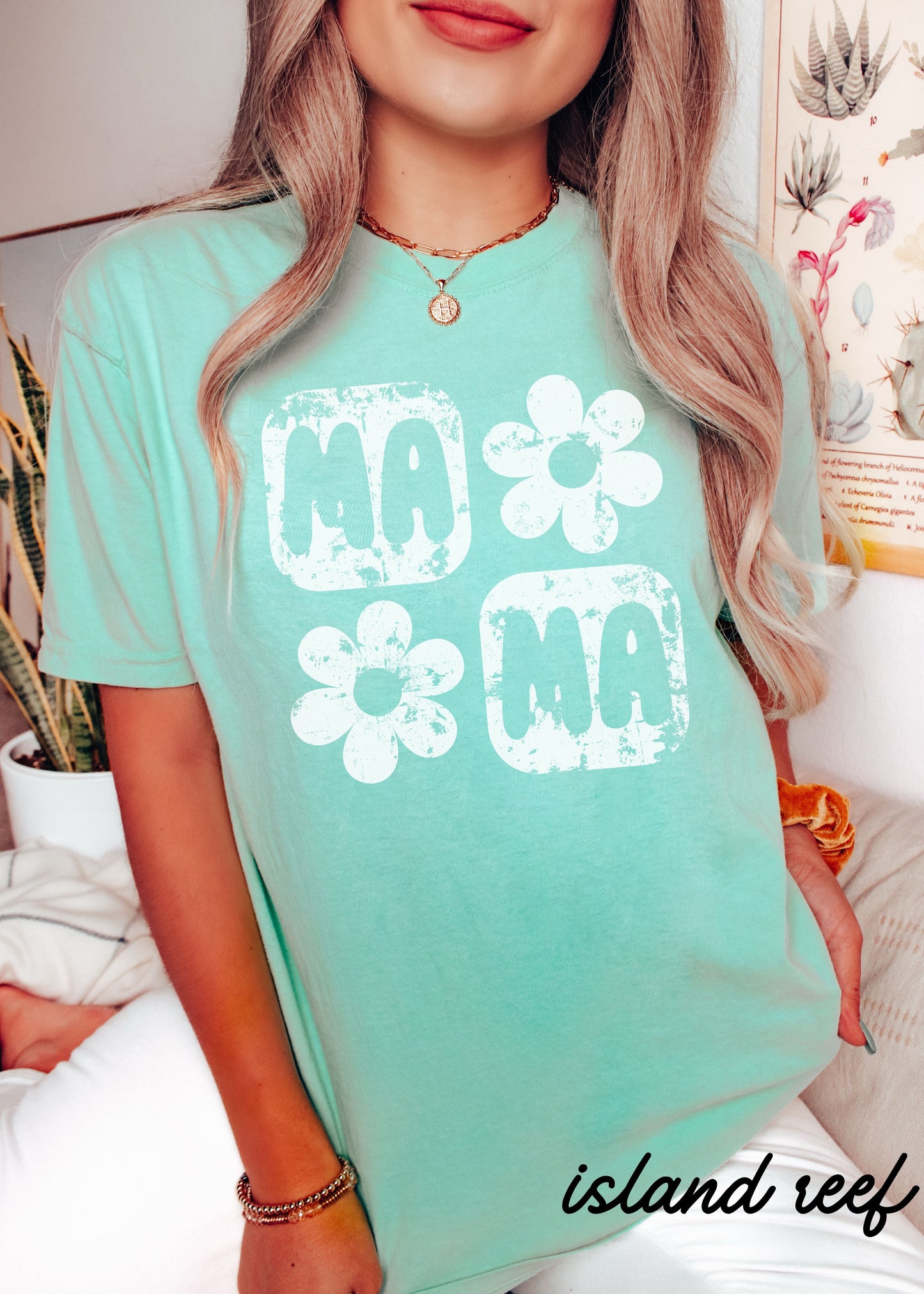 PRE-ORDER: Mama Floral Squared Tee *10 Colors (S-3X) Chloe Vs Tank The Boutique