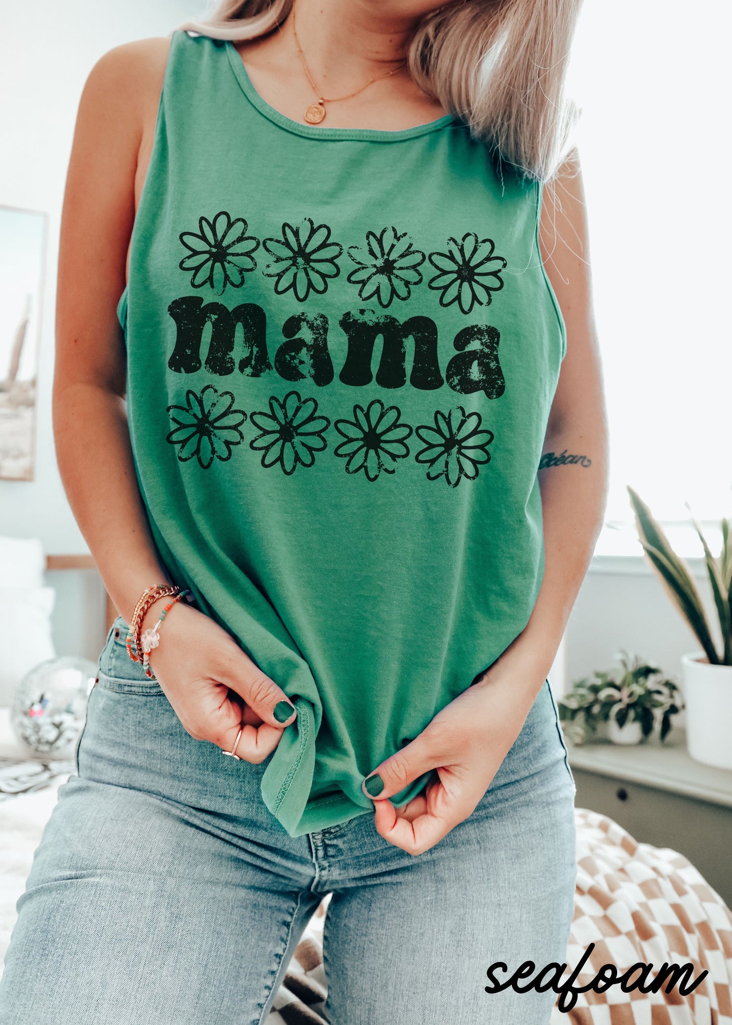 PRE-ORDER: Mama Daisy Floral Tank *7 Colors (S-3X) Chloe Vs Tank The Boutique