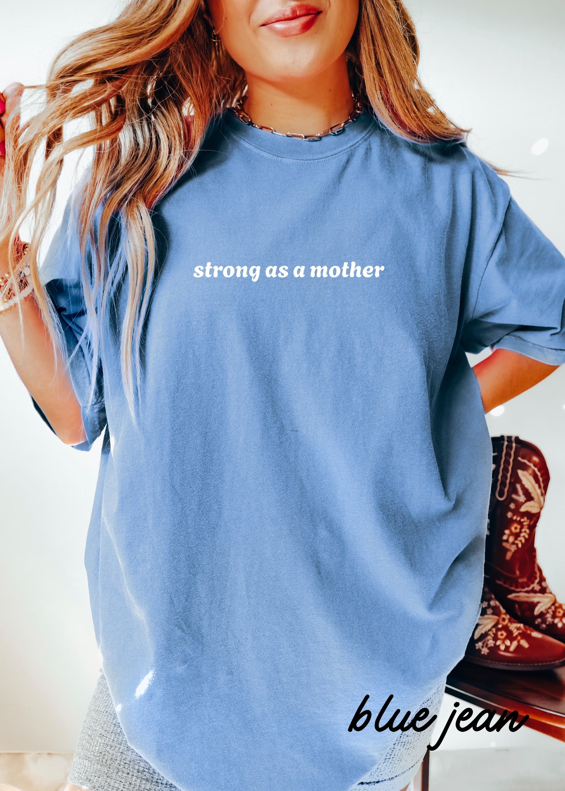 PRE-ORDER: Strong as a Mother Tee *11 Colors (S-3X) Chloe Vs Tank The Boutique