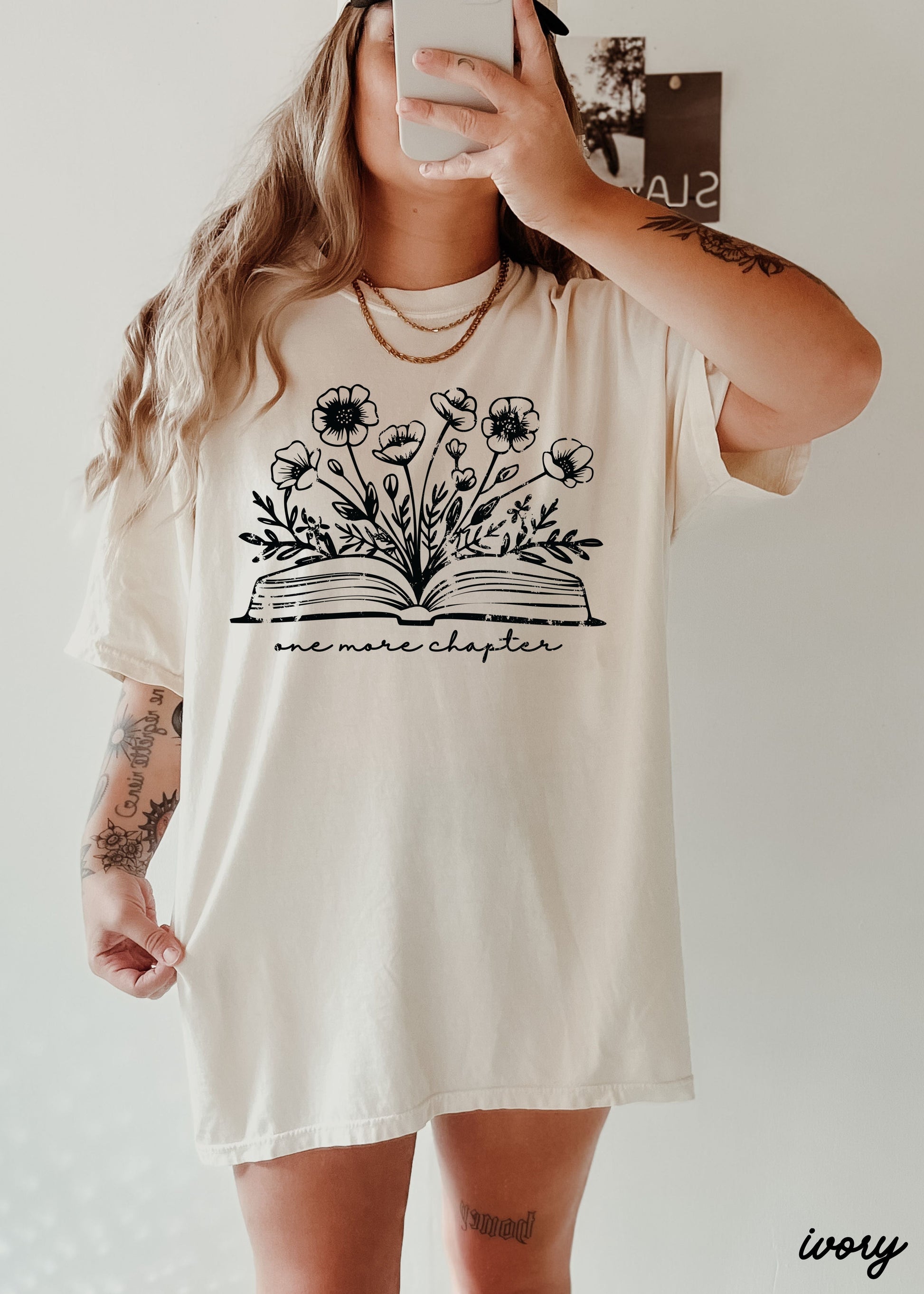 One More Chapter Floral Book Tee *10 Colors (S-3X) Chloe Vs Tank The Boutique