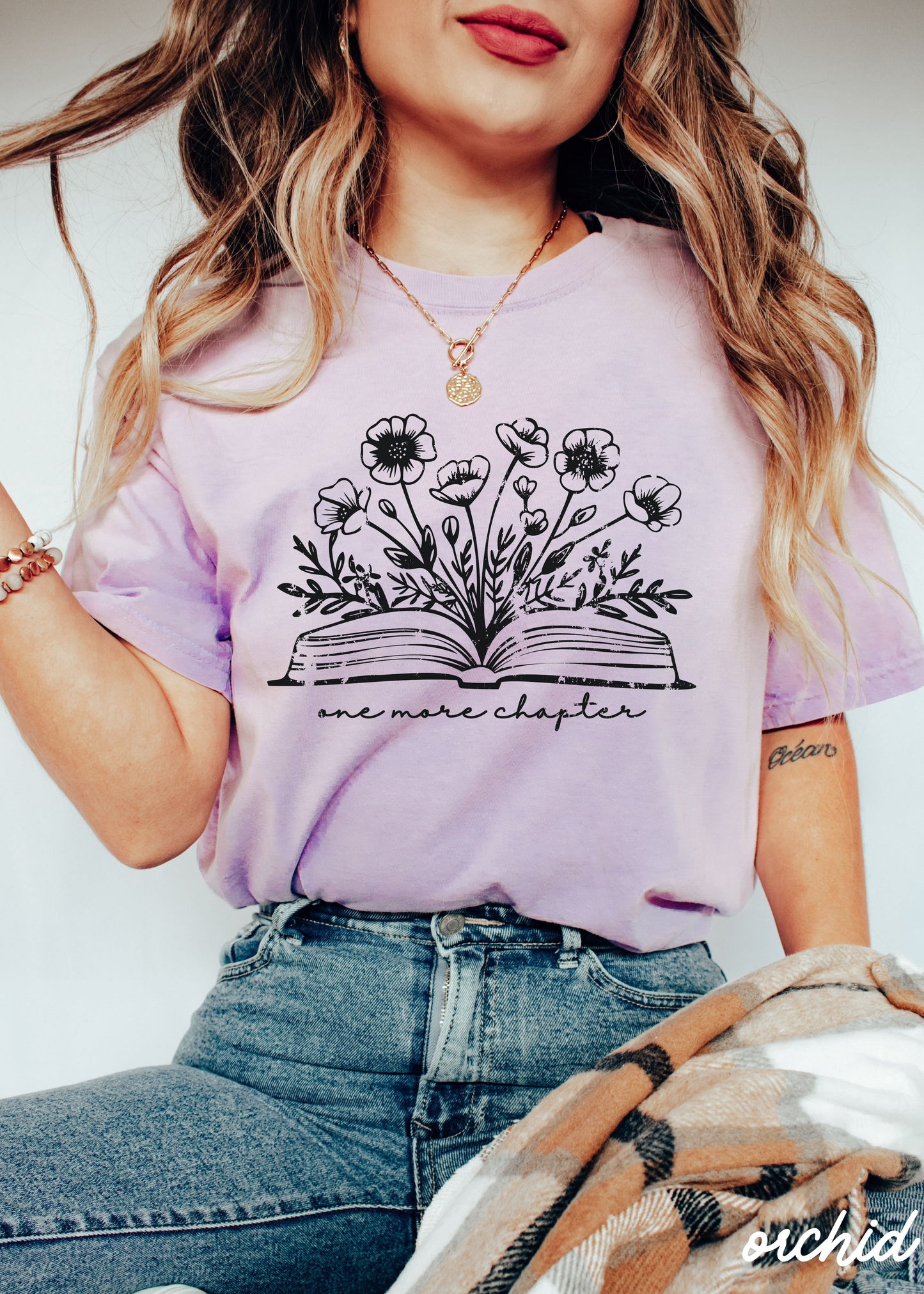 One More Chapter Floral Book Tee *10 Colors (S-3X) Chloe Vs Tank The Boutique