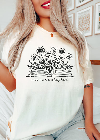 One More Chapter Floral Book Tee *10 Colors (S-3X) Chloe Vs Tank The Boutique