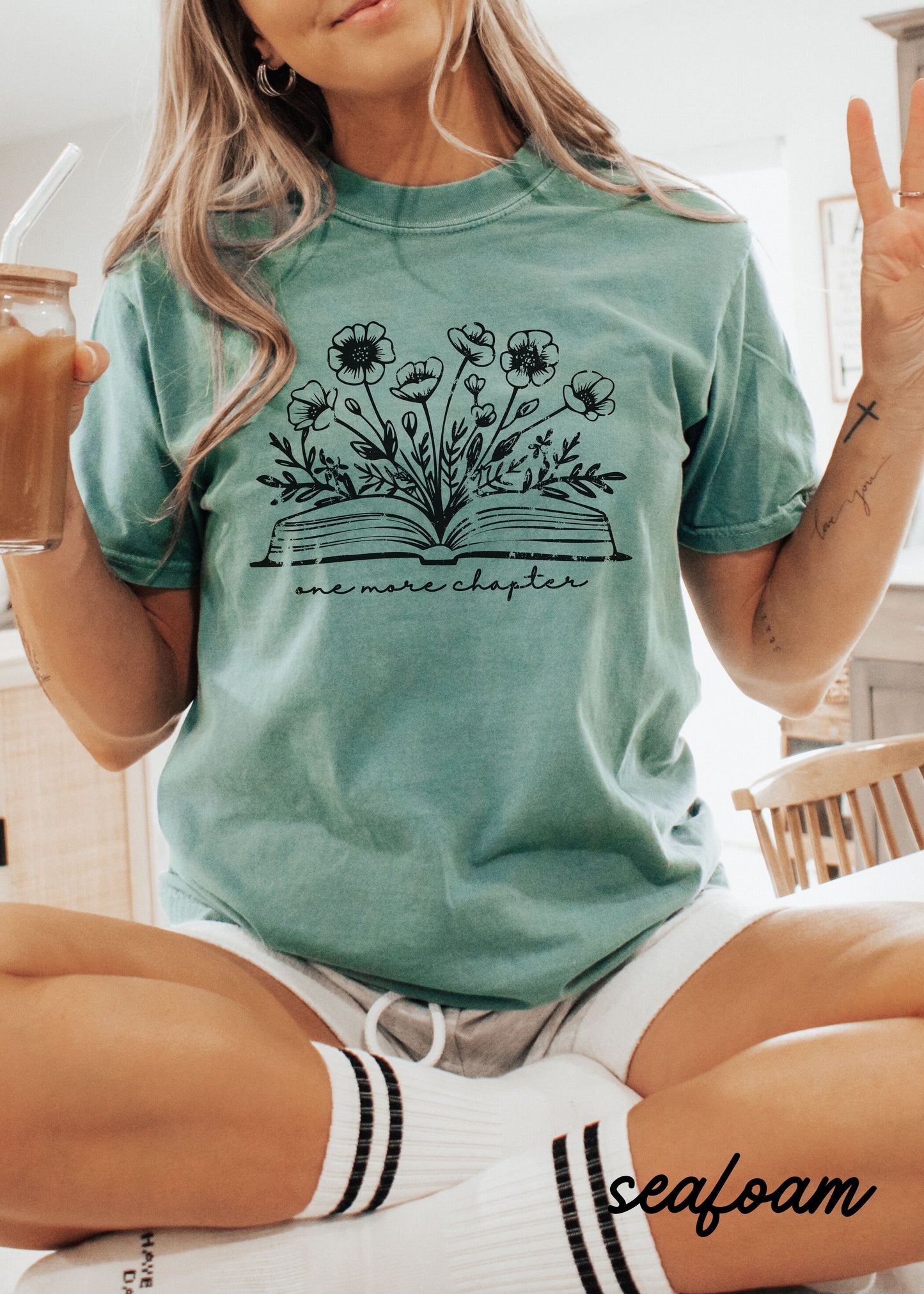 One More Chapter Floral Book Tee *10 Colors (S-3X) Chloe Vs Tank The Boutique