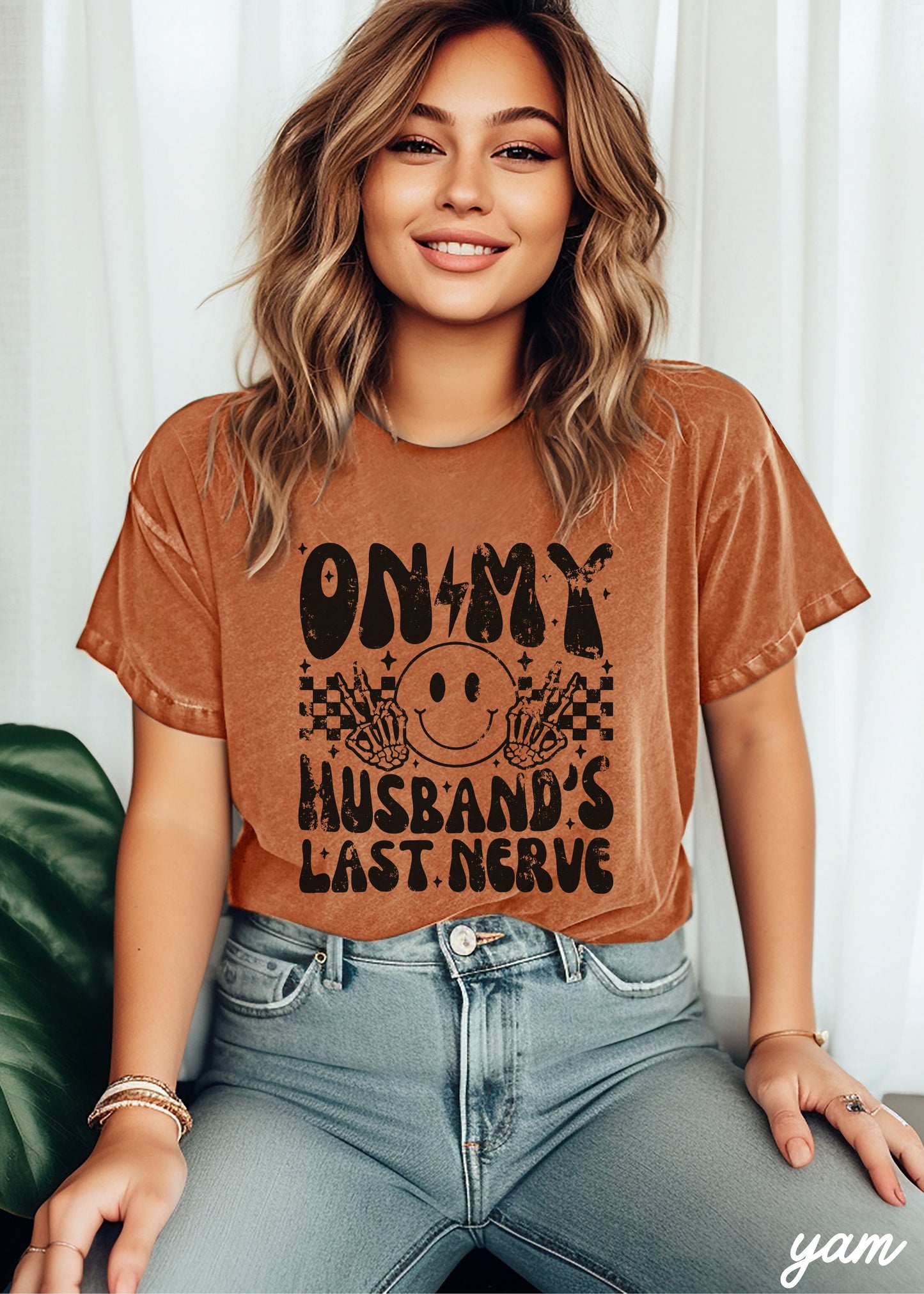 Husbands Last Nerve FRONT PRINT Tee *8 Colors (S-3X) Chloe Vs Tank The Boutique