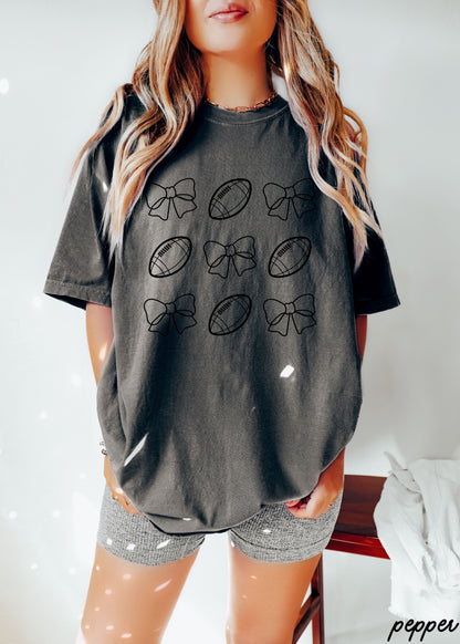 Football Bow Coquette Rows Tee *12 Colors (S-3X) Chloe Vs Tank The Boutique