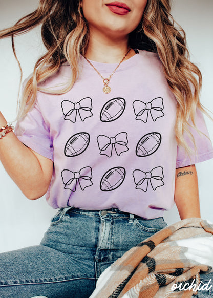 Football Bow Coquette Rows Tee *12 Colors (S-3X) Chloe Vs Tank The Boutique