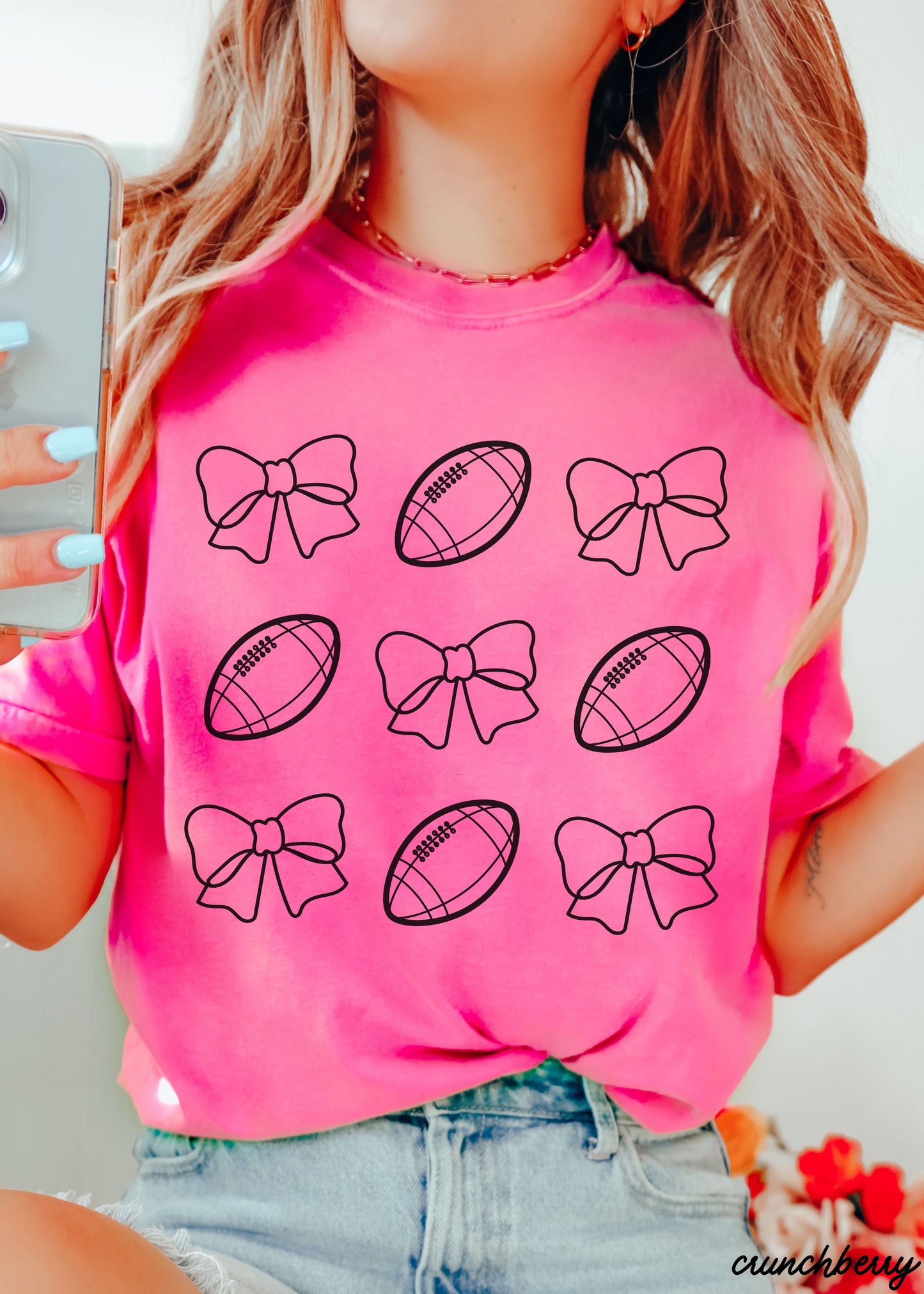 Football Bow Coquette Rows Tee *12 Colors (S-3X) Chloe Vs Tank The Boutique