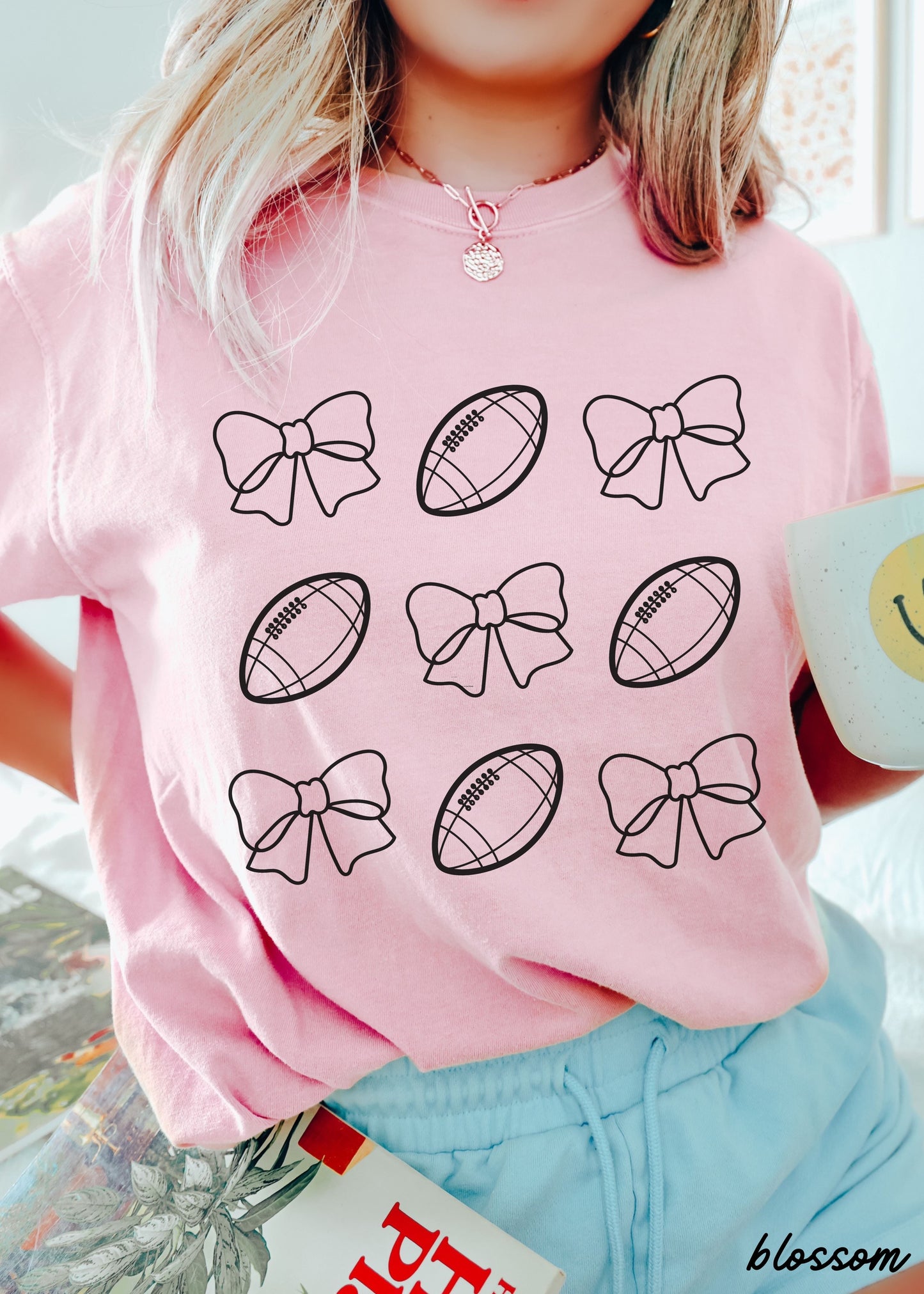 Football Bow Coquette Rows Tee *12 Colors (S-3X) Chloe Vs Tank The Boutique