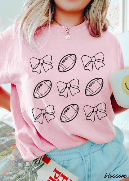 Football Bow Coquette Rows Tee *12 Colors (S-3X) Chloe Vs Tank The Boutique