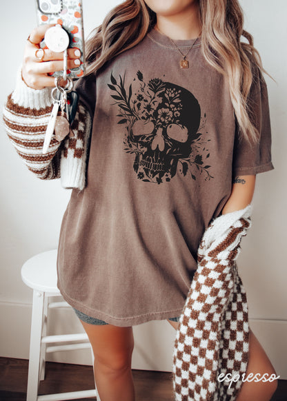 Floral Skull Tee *8 Colors (S-3X) Chloe Vs Tank The Boutique