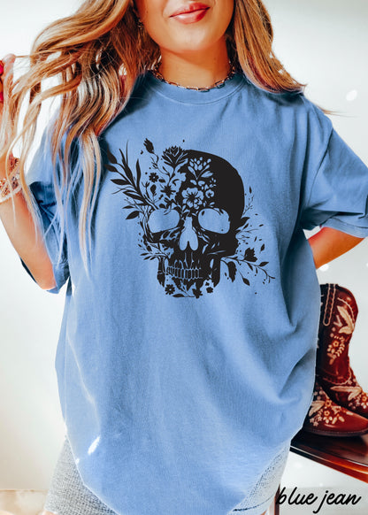 Floral Skull Tee *8 Colors (S-3X) Chloe Vs Tank The Boutique