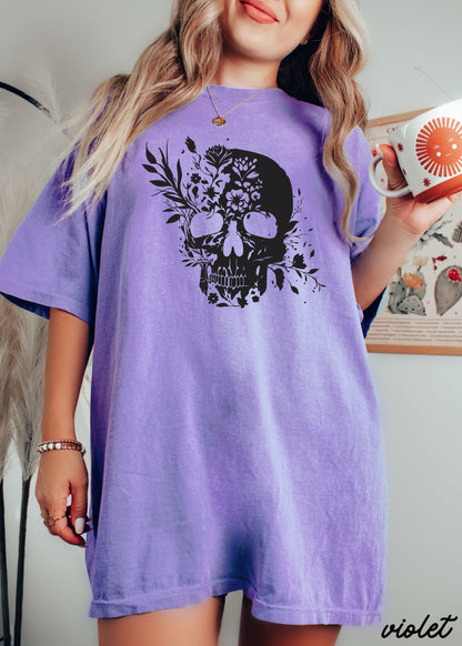 Floral Skull Tee *8 Colors (S-3X) Chloe Vs Tank The Boutique