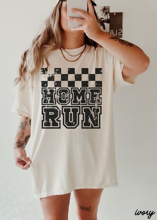 Home Run Checkered Tee *13 Colors (S-3X) Chloe Vs Tank The Boutique