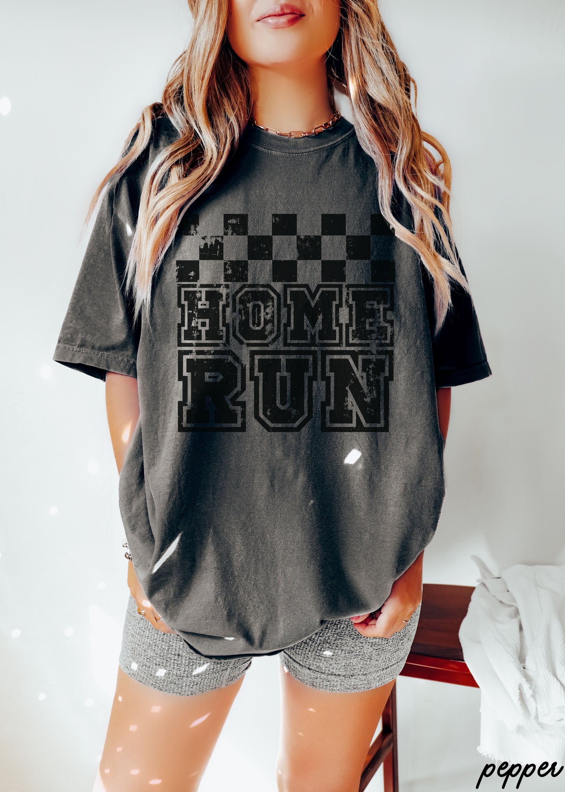 Home Run Checkered Tee *13 Colors (S-3X) Chloe Vs Tank The Boutique
